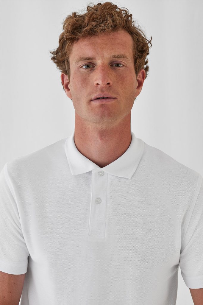 B&C ID.001 herenpolo in wit