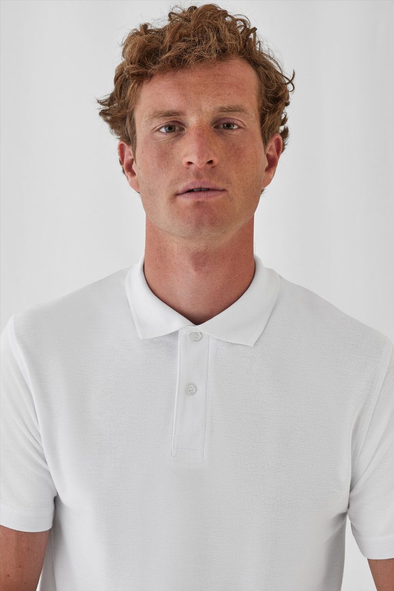 B&C ID.001 herenpolo in wit