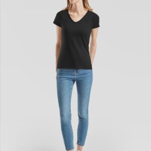 Fruit of the Loom Lady-Fit Valueweight V-neck T – T-shirt bedrukken
