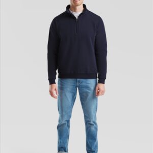Fruit of the Loom Classic Zip Neck Sweat – trui bedrukken